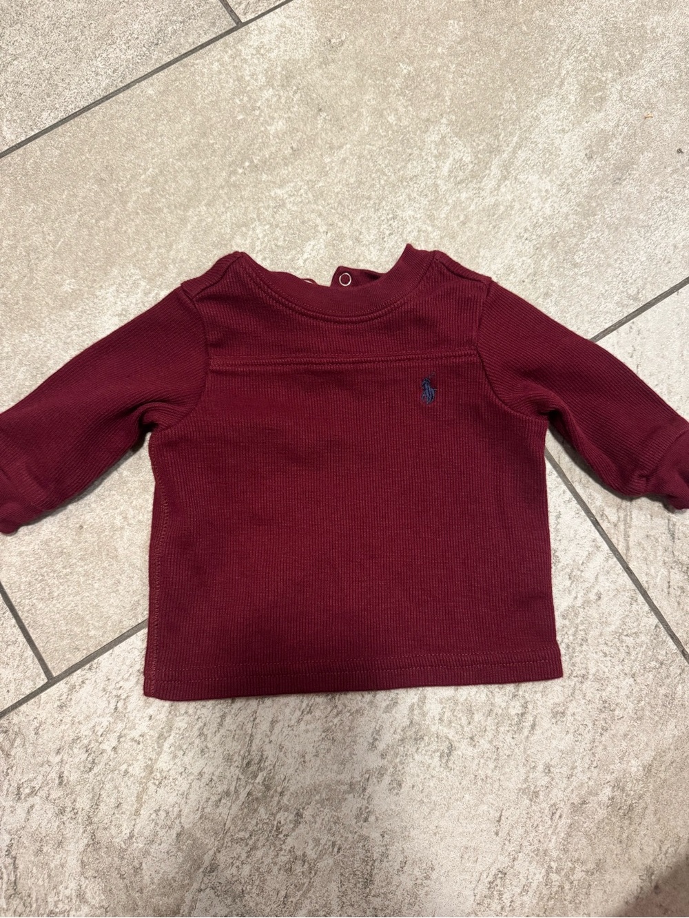 Ralph Lauren Baby Long-Sleeve Knit Top - Burgundy - 3M